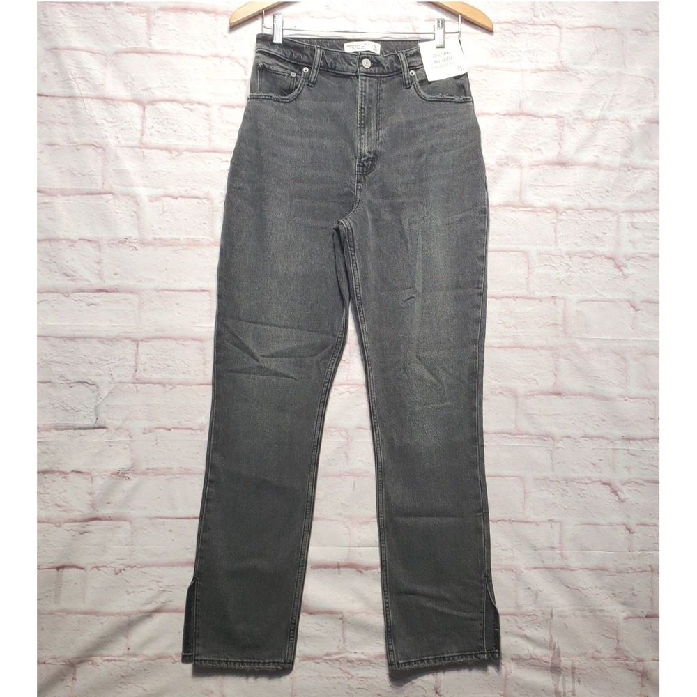 Abercrombie & Fitch Jeans Womens 27 Gray 90s Straight Ultra High Rise Curve Love
